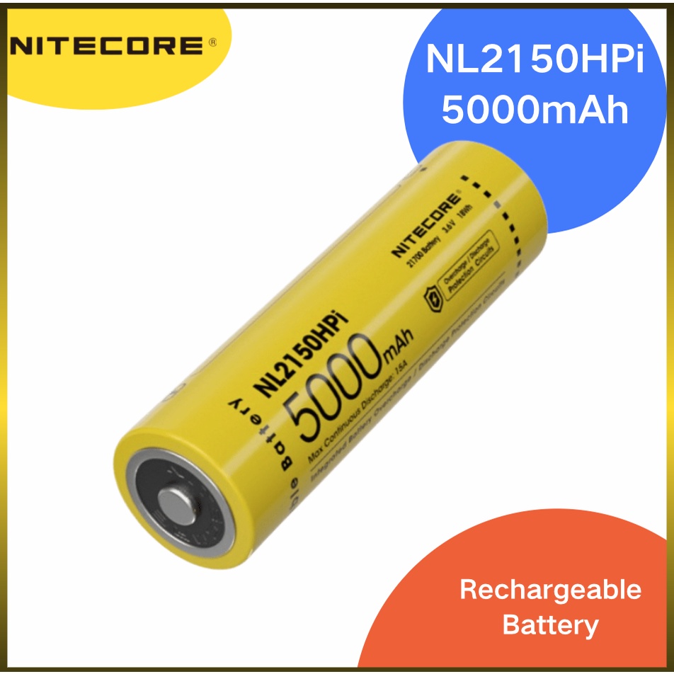 NITECORE NL2150HPi 21700 Battery 3.6V 18Wh max Continuous Discharge