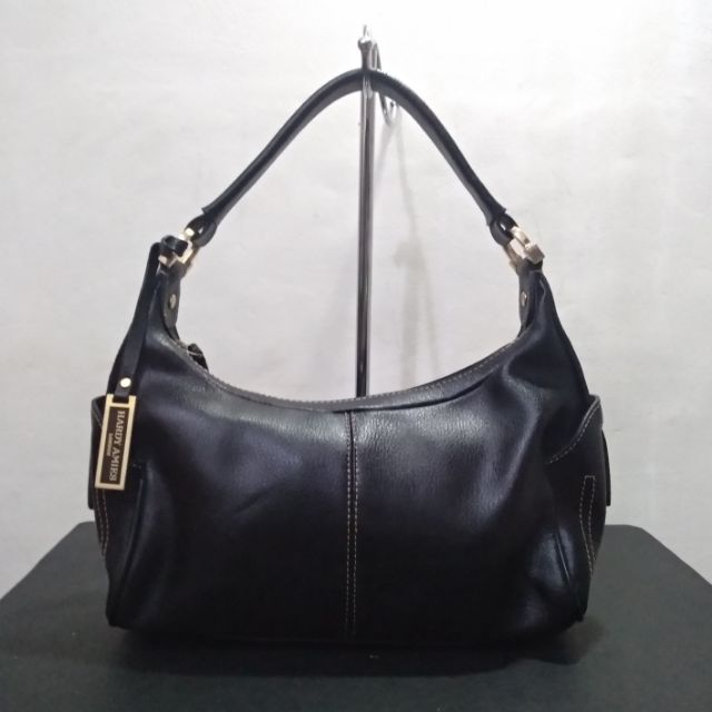 Preloved HARDY AMIES London Black Leather Bag | Shopee Philippines