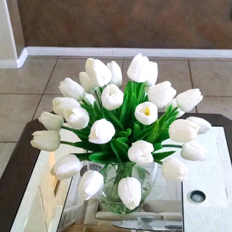 10 Pcs Tulip Artificial Flowers / Real Touch Decorative Fake Flower Bouquet / Office,Hotel,Home Wedding Party DIY indoor Decoration