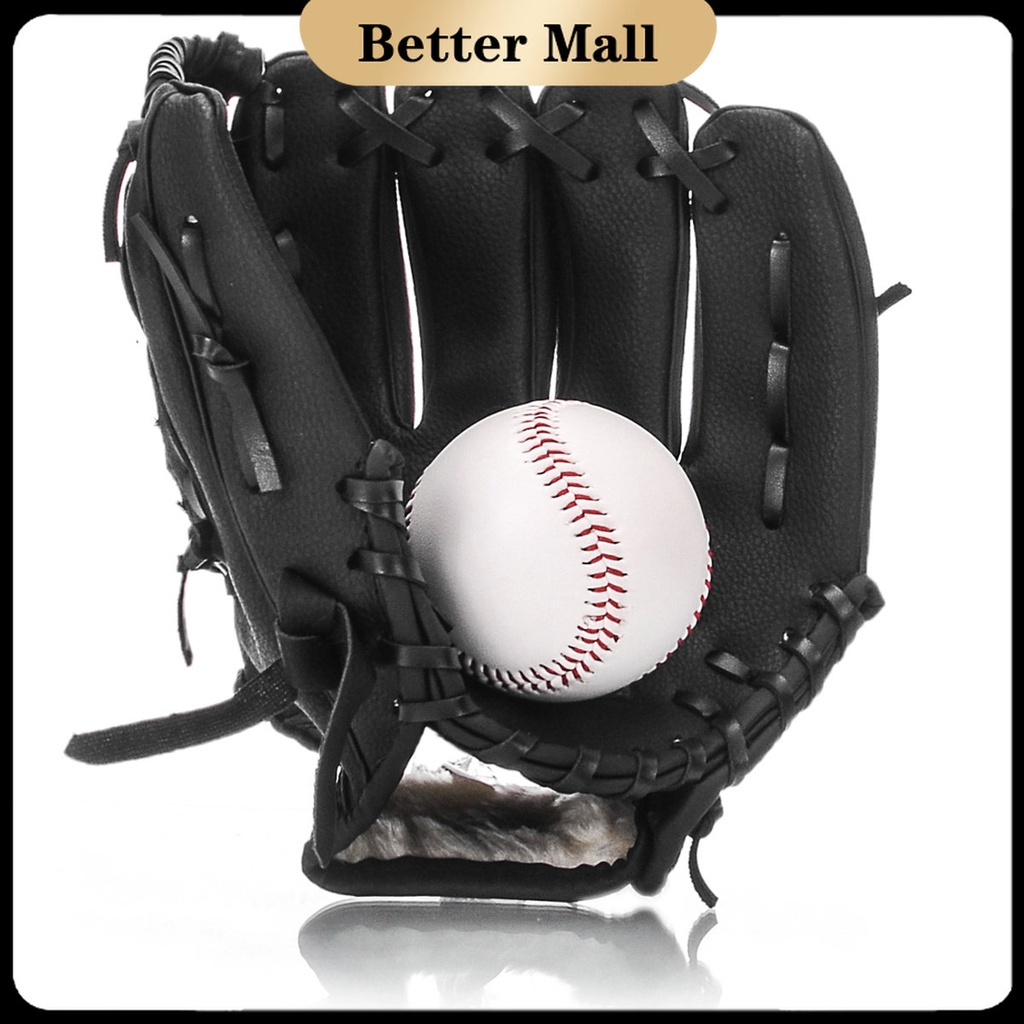 10.5in Baseball Gloves Softball Practice Gloves Outdoor Sports Black