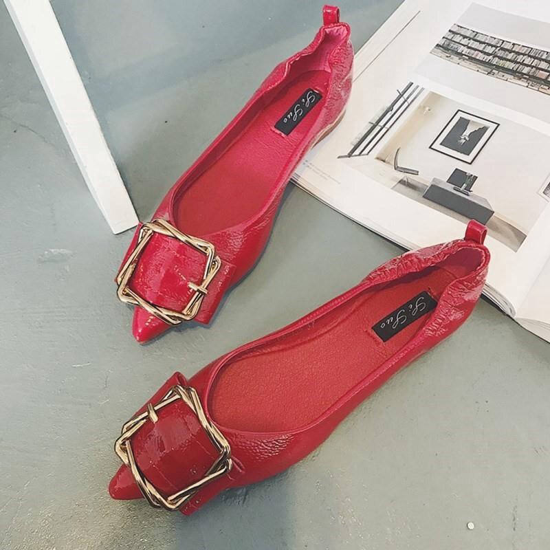 ladies red loafers