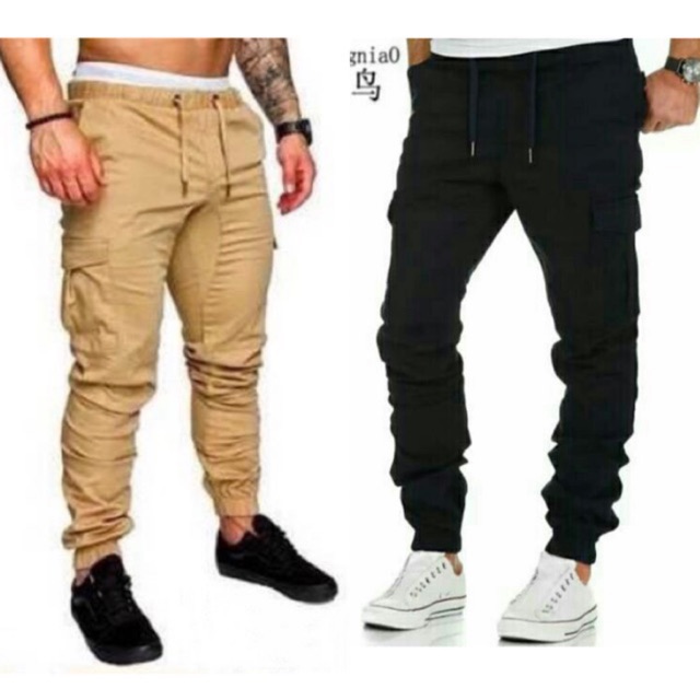 COD 6pocket cargo  pants  jogger khaki and black for men 