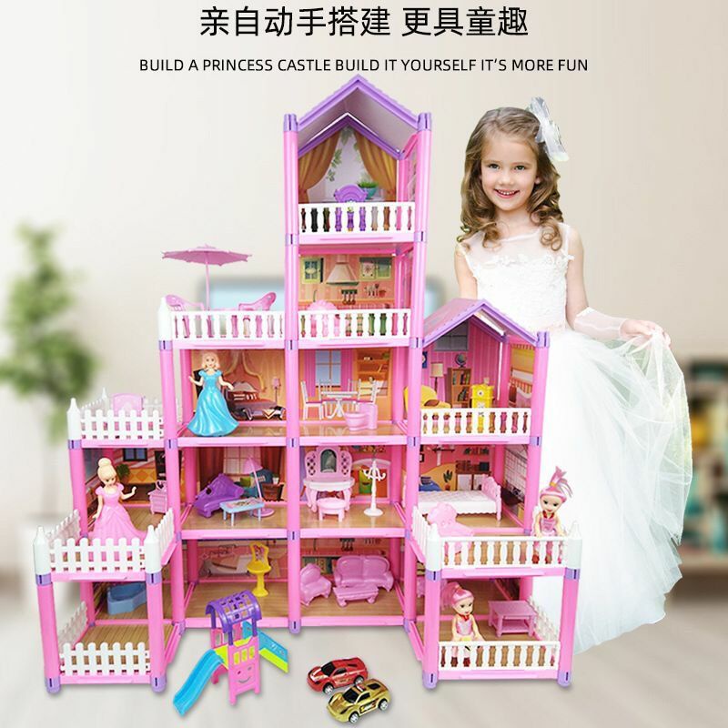 Princess Dream Castle DIY Assemble Game Barbie Doll House Toy