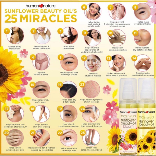 HUMAN NATURE Sunflower Beauty Oil Classic / Bloom Shopee Philippines