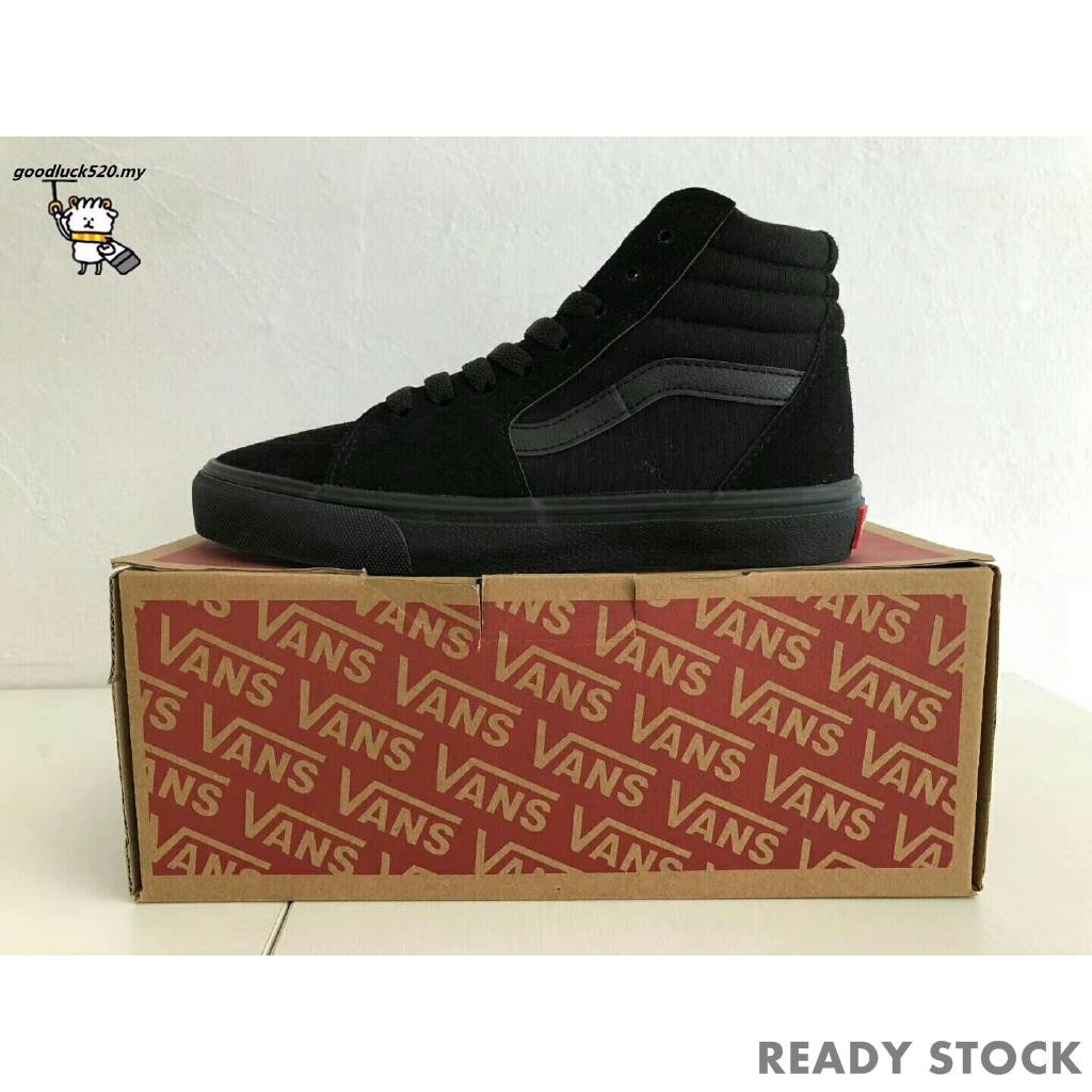 vans high cut all black