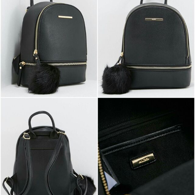 aldo black backpack purse