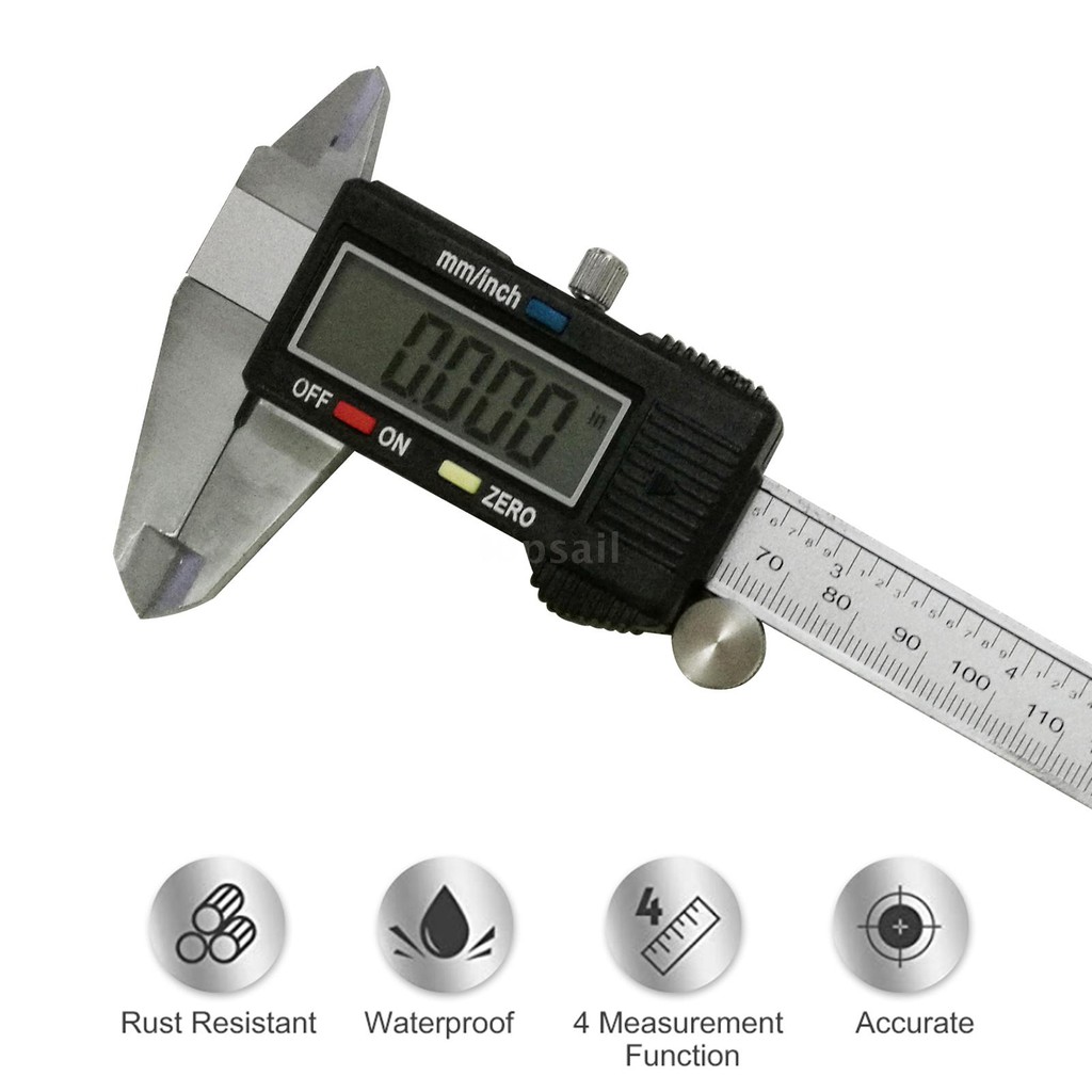 GODESON 6" Digital Caliper IP54 Stainless Steel LCD Inch/Metric/Fraction Tool