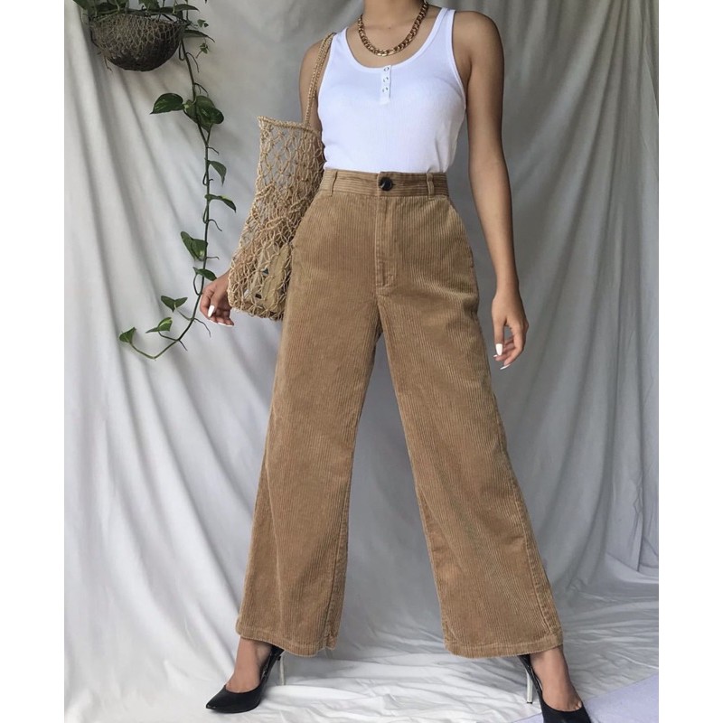 high waisted cord pants