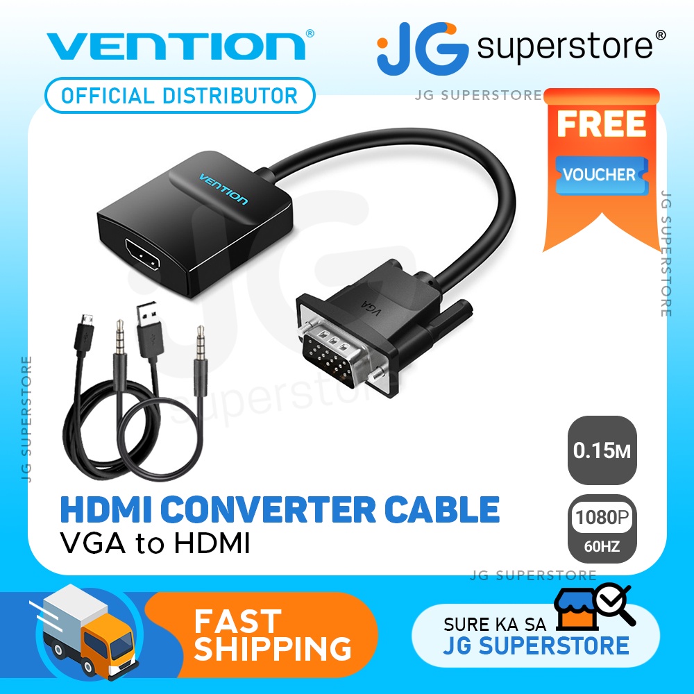 Vention Vga To Hdmi Converter Cable Abs Type P Hz With Micro Usb