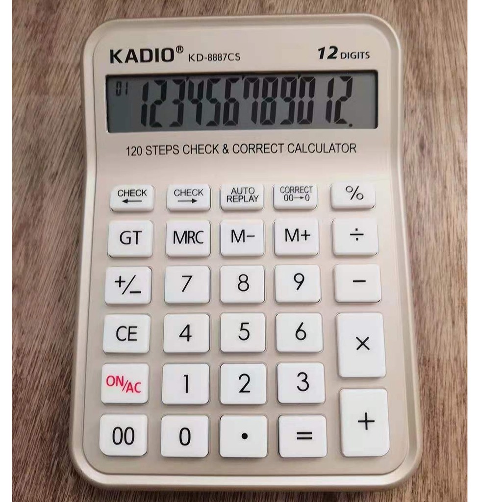 Kadio 12 digits big screen big size calculator 120 steps check correct