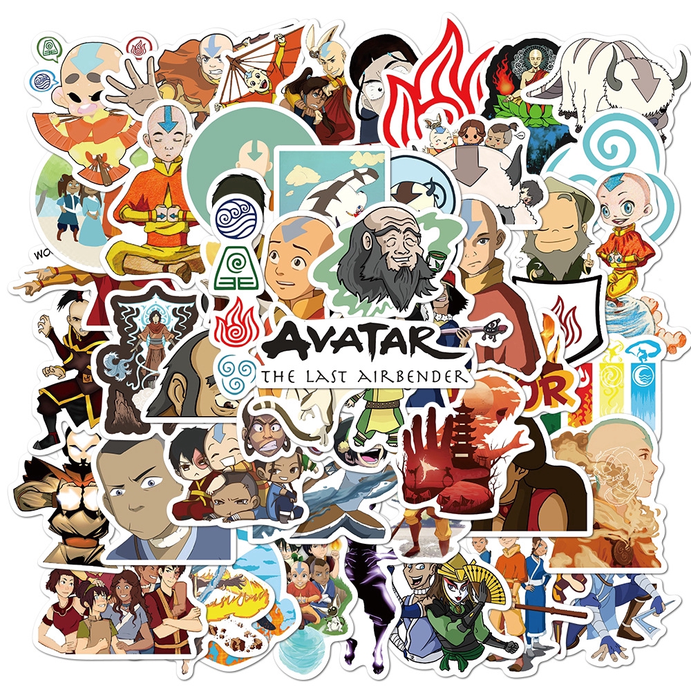 50pcs Avatar The Last Airbender Cartoon Stickers Laptop Skateboard Decal Waterproof Pvc Sticker 3271