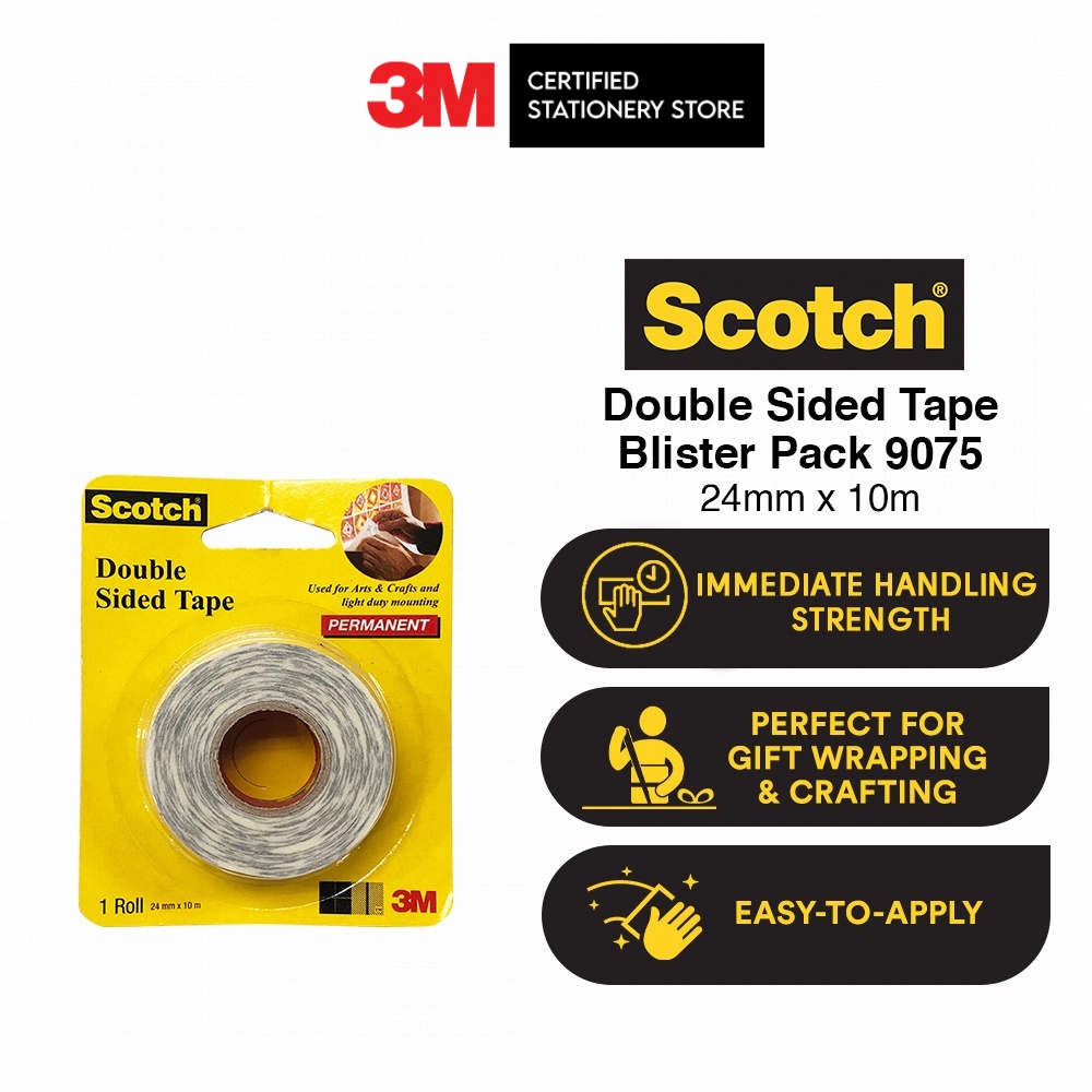 3m Scotch Double Sided Tape Blister Pack 9075 24mmx10m Msds2410 Shopee Philippines