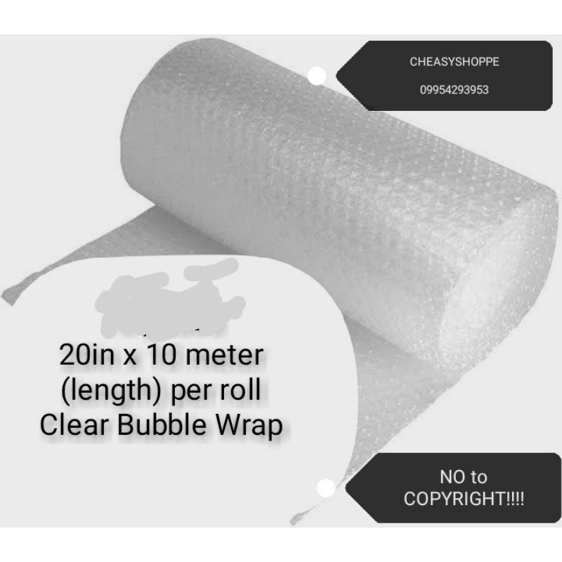 BUBBLE WRAP ROLL 20in width x 10 meters (length) per roll (9.6mm