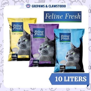 [Cat Litter Sand] Feline Fresh Cat Litter Sand 10L Clumping Bentonite  - Lemon / Lavender