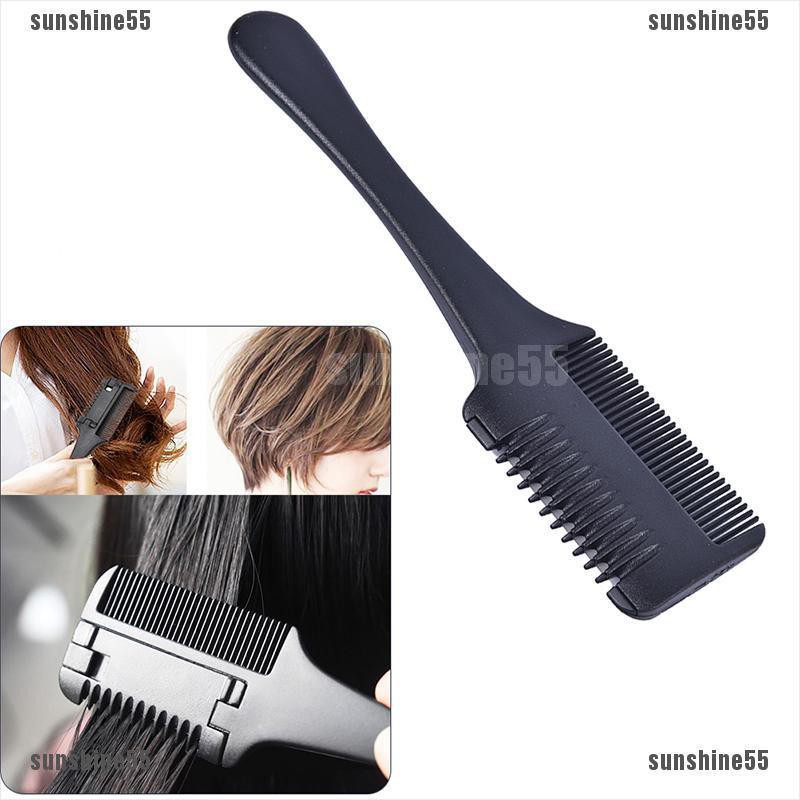 cutting hair with razor comb