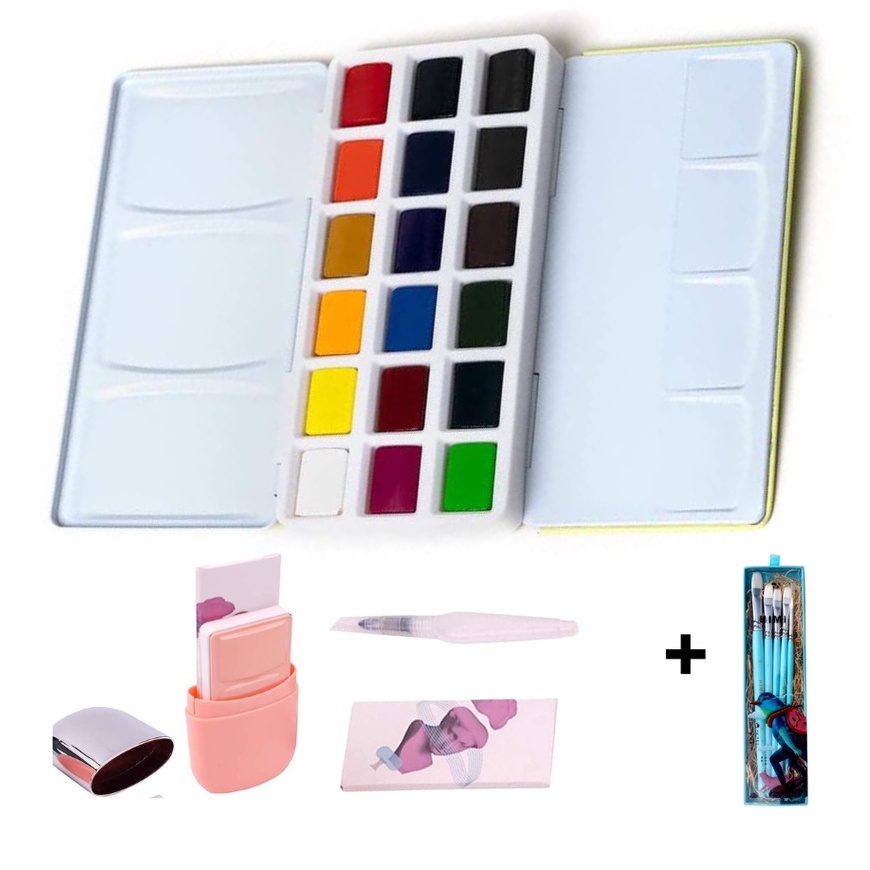 MIYA Himi Watercolor Paint Travelling Kit Set Of 18 Color Solid