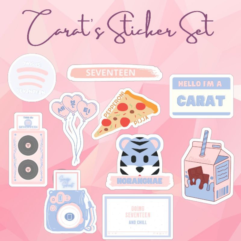 seventeen stickers fanmade carats sticker set shopee philippines