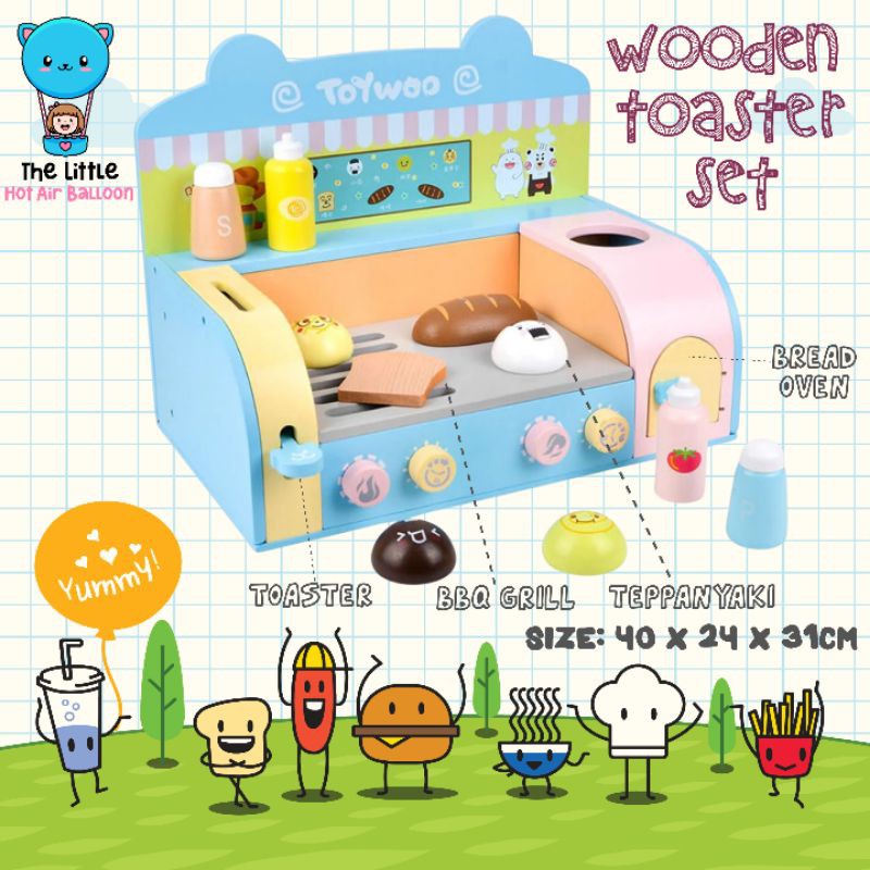 wooden toaster set