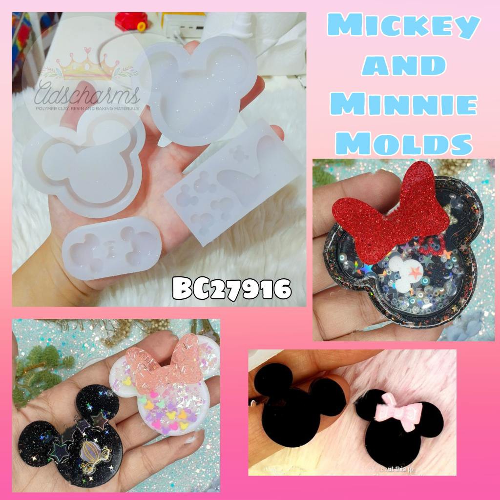 Reusable Handmade Tools for Making Crafts Pendant Accessories 2 Pcs Mickey/Minnie Mouse Head Shaped Resin Molds Silicone Molds DIY Decorations 