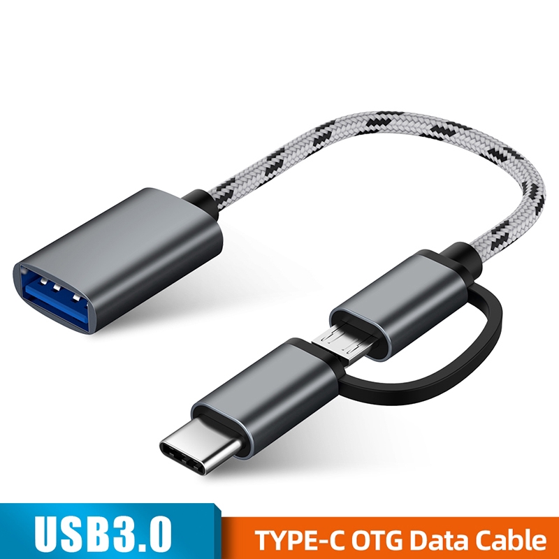 Original 2 in 1 USB 3.0 OTG Adapter Micro USB Type C Cable Data Sync ...