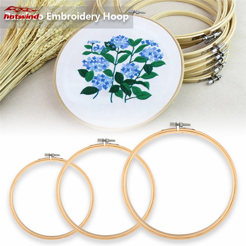 sahnah 6 Different Size Round Shape Handy Wooden Cross Stitch Machine Embroidery Hoop Ring Bamboo Sewing Tool Accessory 