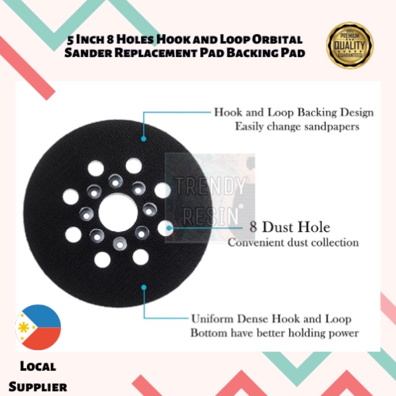 5 Inch 8 Holes Hook and Loop Orbital Sander Replacement Pad Backing Pad Shopee Philippines