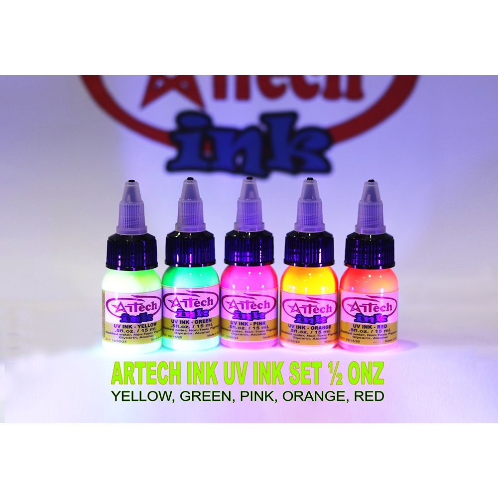 ARTECH INK TATTOO COLORS UV (BLACK LIGHT) INK COLORS | Shopee Philippines