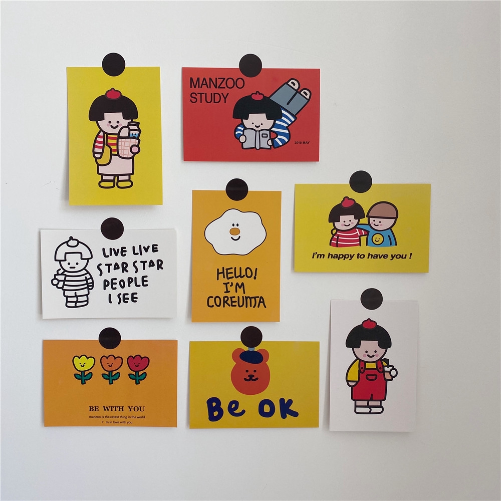 korean ins simple bear poster postcard cartoon sticker