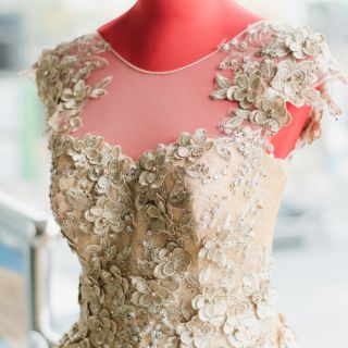 gold debut gown