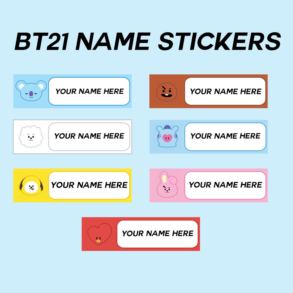 cod bts bt21 personalized name stickers shopee philippines