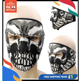 Download Graphic Style Skull Assassin Black Neoprene Adjustable 2 In 1 Reversible Full Face Mask Motorcycle Shopee Philippines PSD Mockup Templates