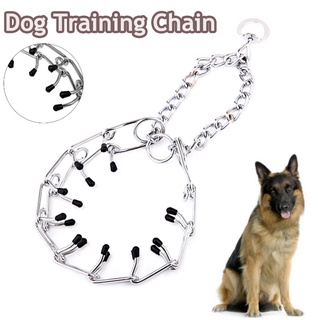 Adjustable Dog Chain Training Collar Prong Choker Pet Iron Metal Pinch Choke Neck Leash Walking Tool