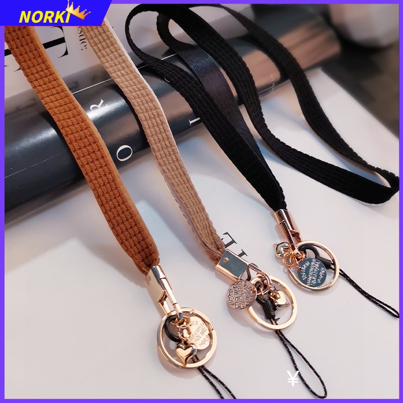 Solid Color Corduroy Plaid Soft Neck Lanyard Fashion Tag Pendant ...