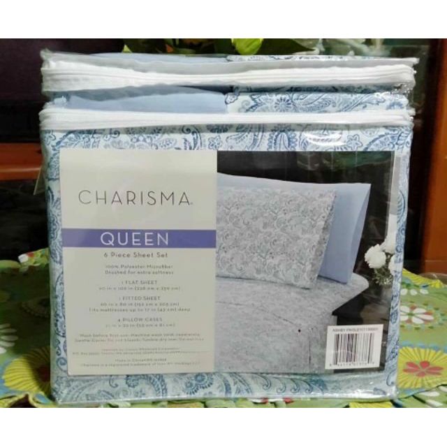 Charisma Bedsheet 6 pieces sheet set original from USA Shopee Philippines