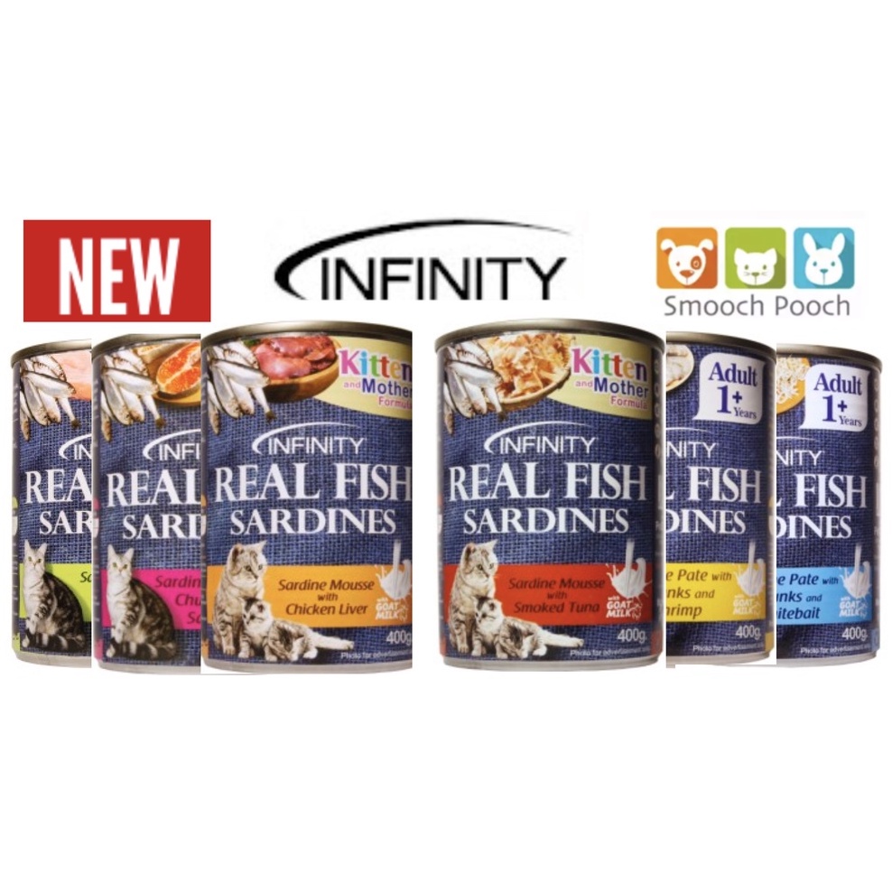 Infinity Real Fish Sardines Mousse Cat Kitten Food In Can 400grams (1