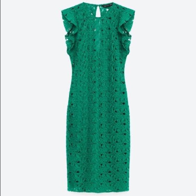 zara green dress