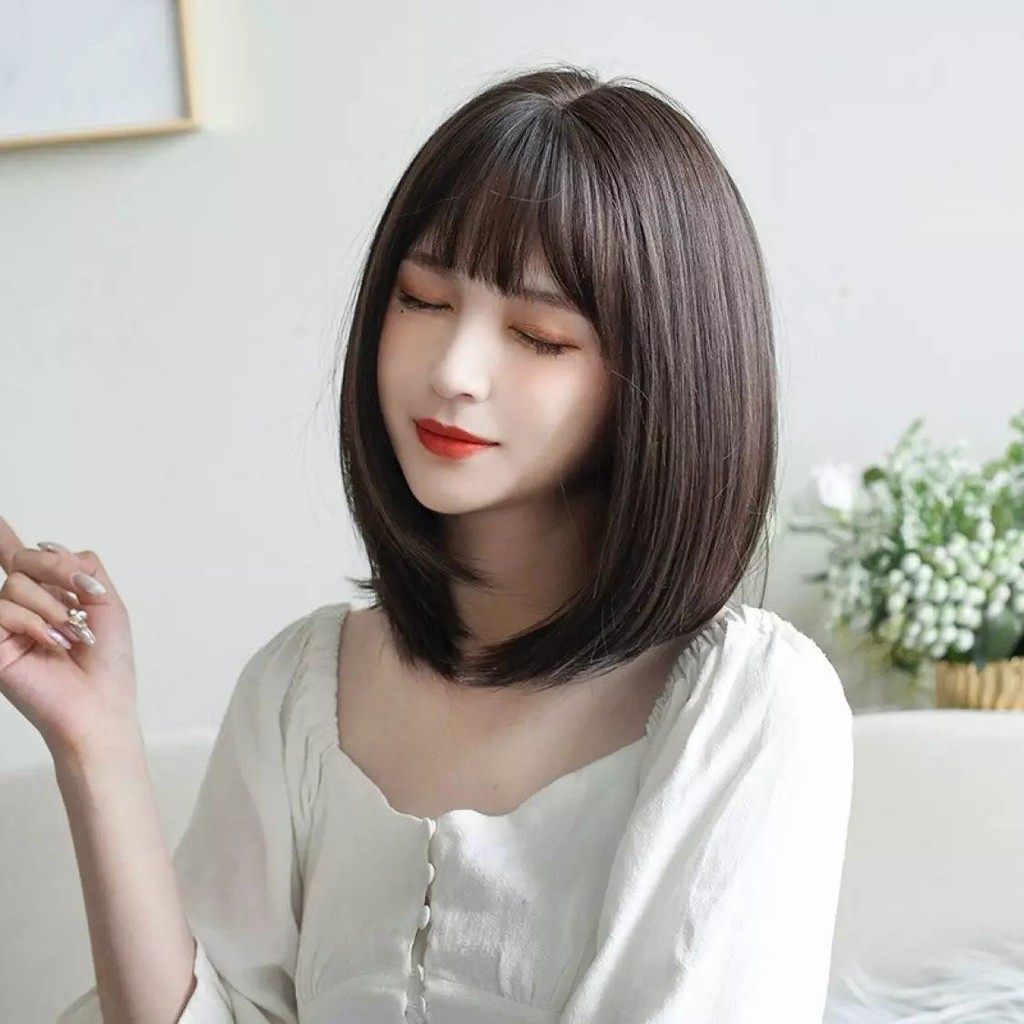 human wigHair Accessories✻▤[clavicle hair] Wig female medium and long hair  Korean style short Japan | Shopee Philippines