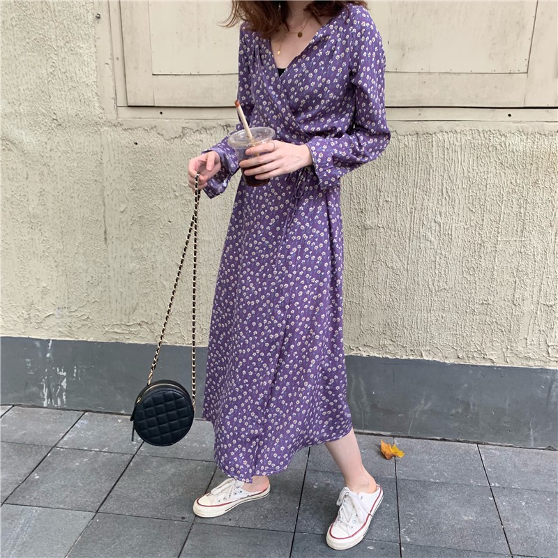 purple a line dress