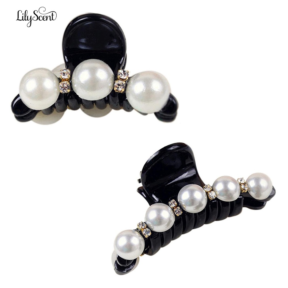 LILY Faux Pearl Hair Clip Clamp Claw 