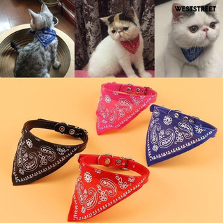 WS_do Pet Cats Small Dog Collar Adjustable Triangle Bandana Towel 