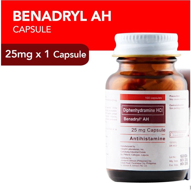 BENADRYL Benadryl 25mg 1 AH Capsule Shopee Philippines