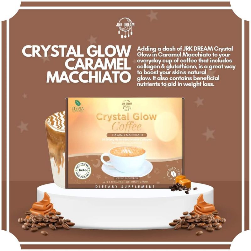 CRYSTAL GLOW COFFEE in CARAMEL MACCHIATO (10 sachets) Shopee Philippines