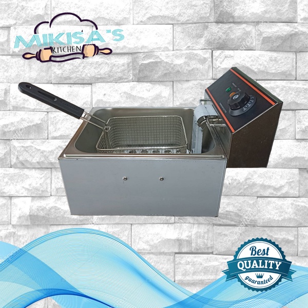 Electric Single Deep Fryer 6L Capacity Stainless Steel Heavy Duty