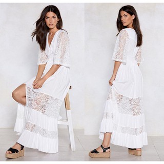 white beach wrap dress