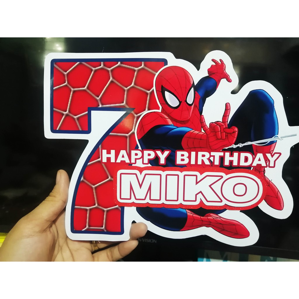 spiderman cake topper 6 x 8 inches shopee philippines