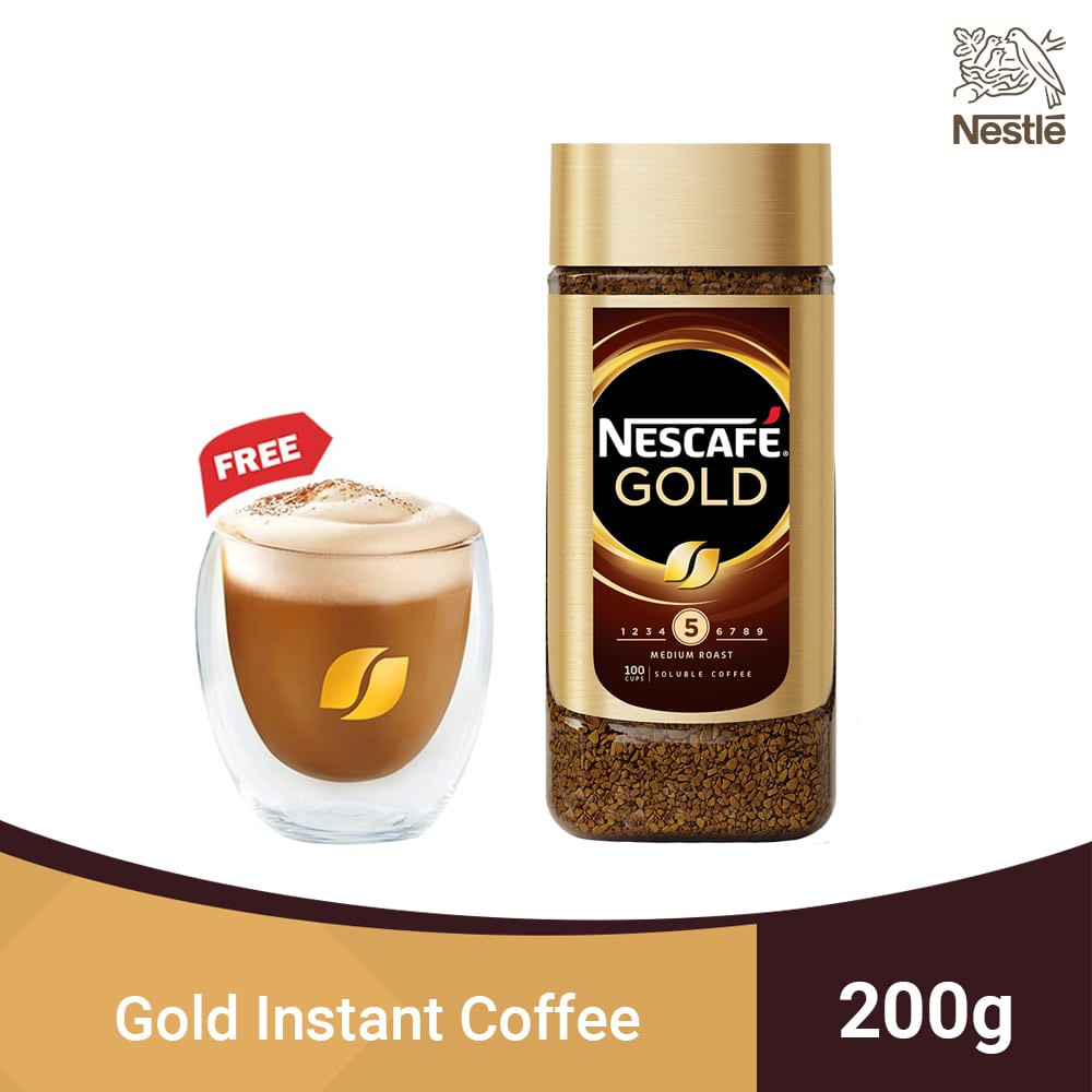 NESCAFE GOLD Instant 200g Free Double Wall Glass Mug Shopee Philippines