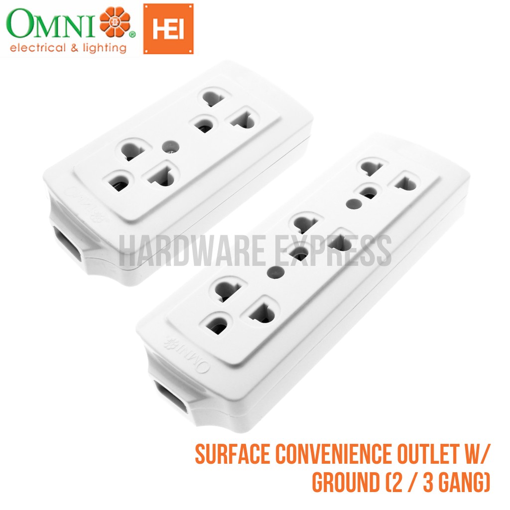 OMNI Surface Convenience Outlet w/ Ground 10A 250V 2 / 3 Gang WSG002 WSG003 Shopee Philippines