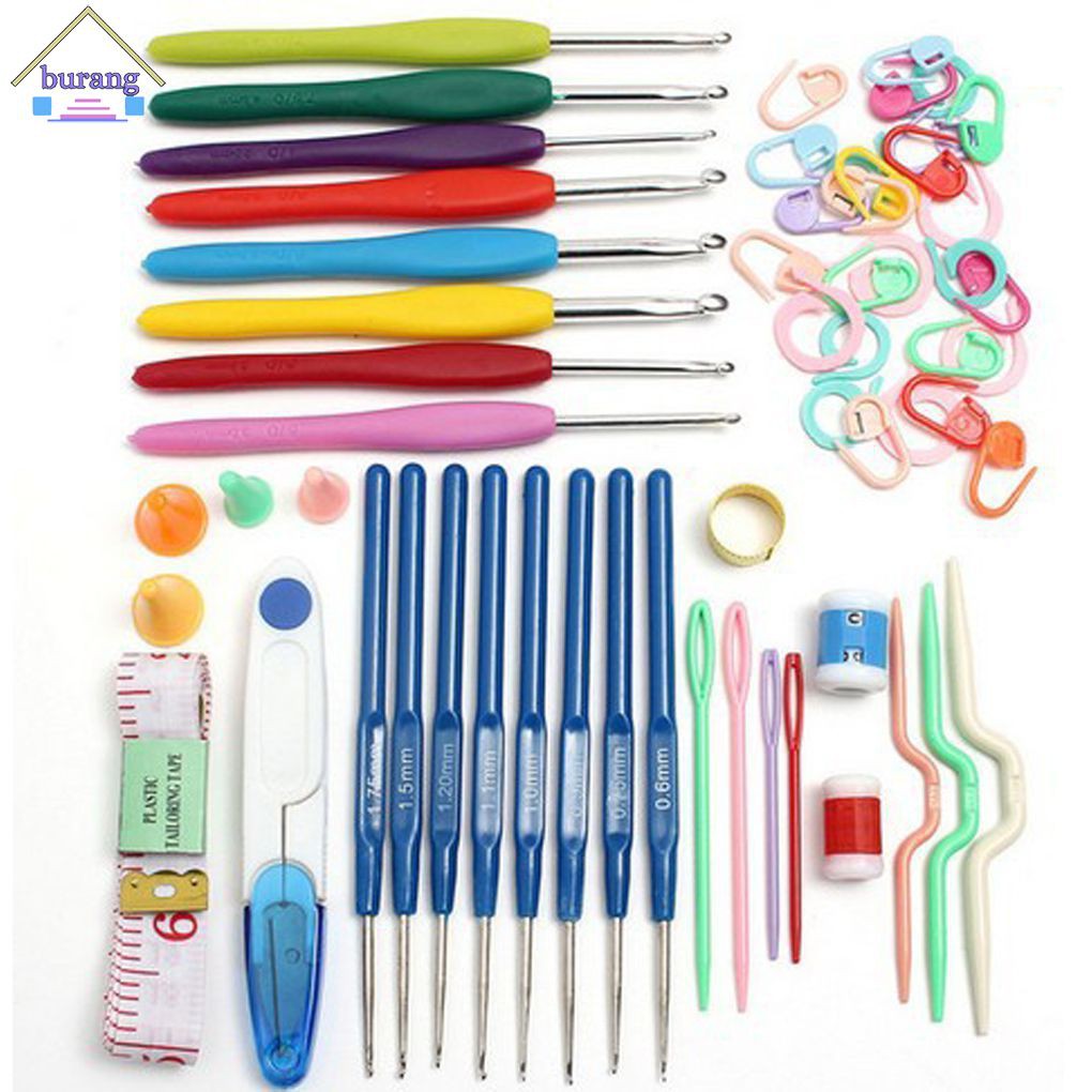 1 set Colorful Magic Knitting Tool Set Kit Hook Needle Set Crochet ...