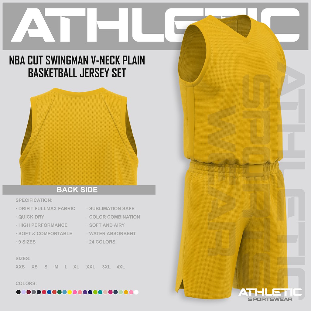 Athletic NBA Cut Swingman VNeck Plain Basketball Sports Jersey Tank