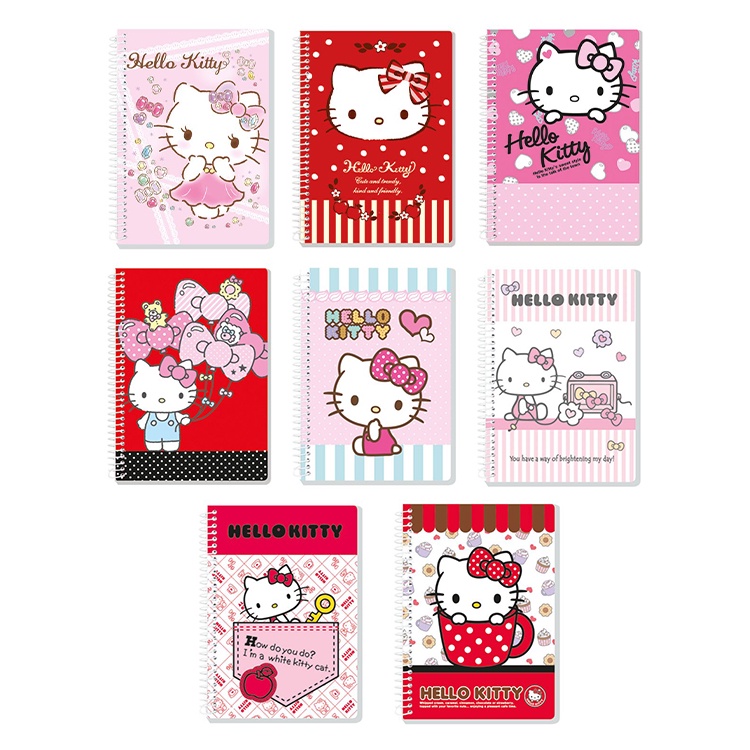 Set of 8 Avanti Hello Kitty Spiral Notebooks (80 leaves) | Shopee ...